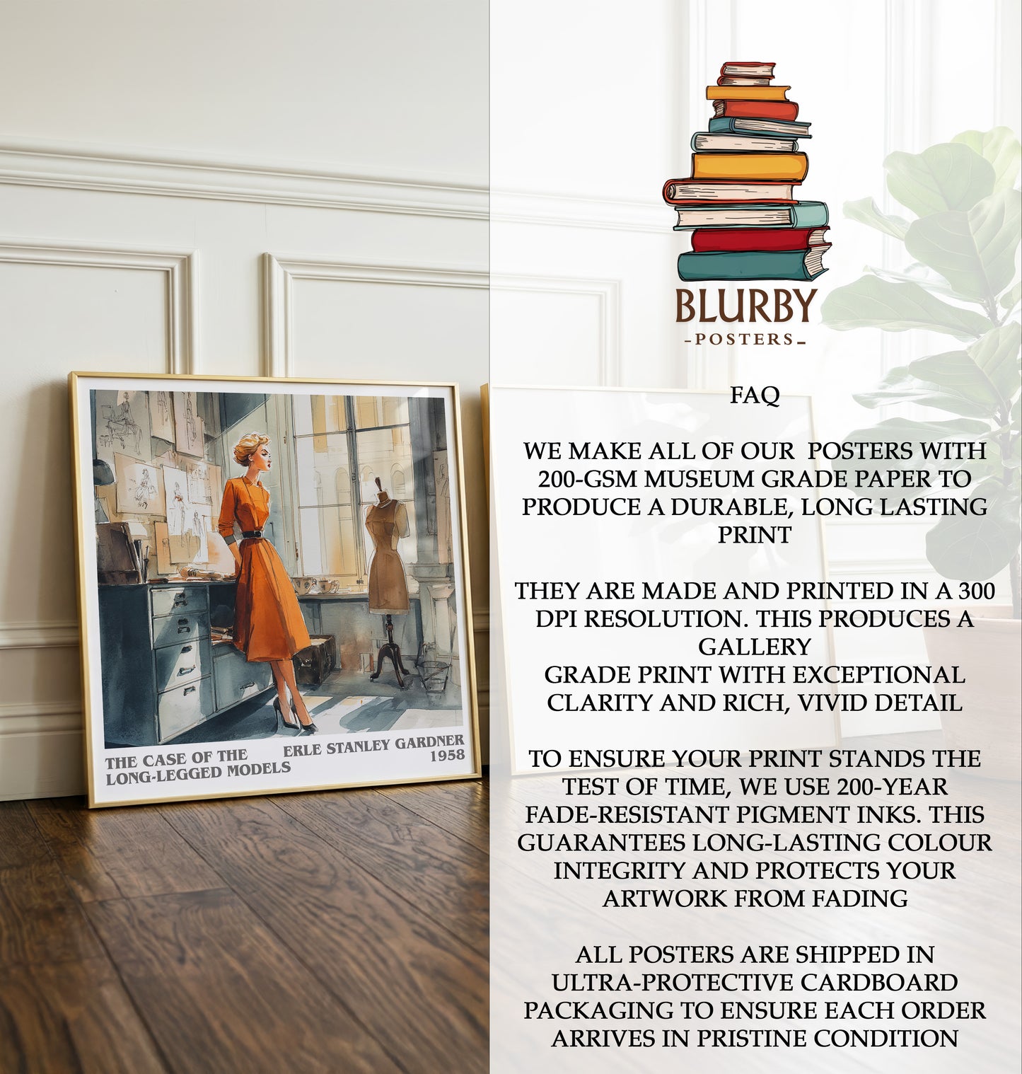 Case of the Long-legged Models Literary Art Print by E. Gardner