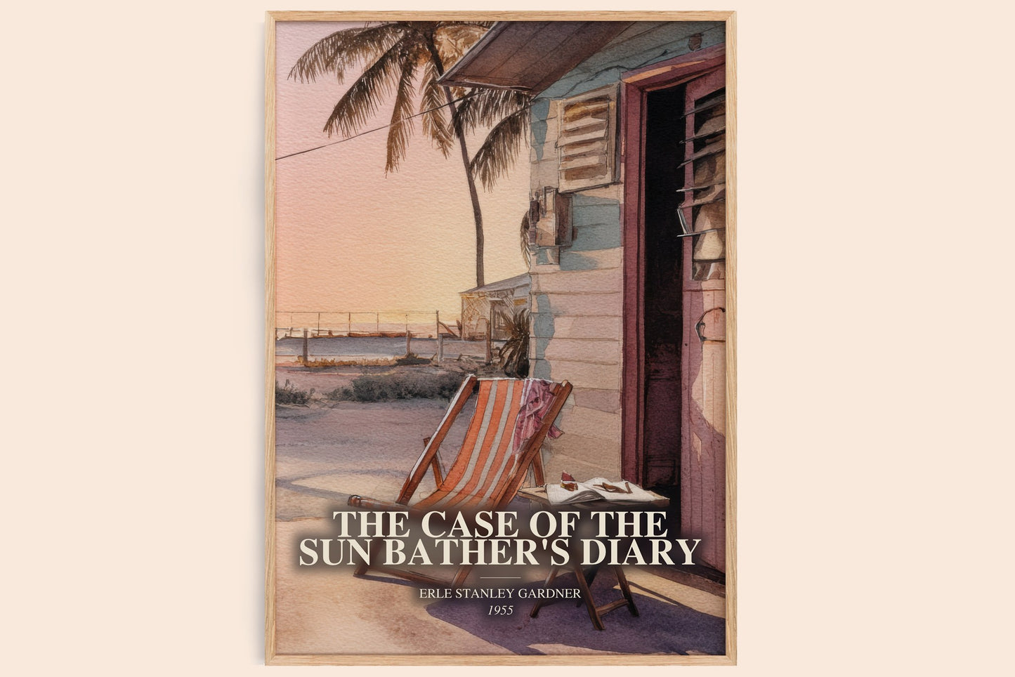 The Case Of The Sun Bather'S Diary watercolour book poster by Erle Stanley Gardner – framed literary art print