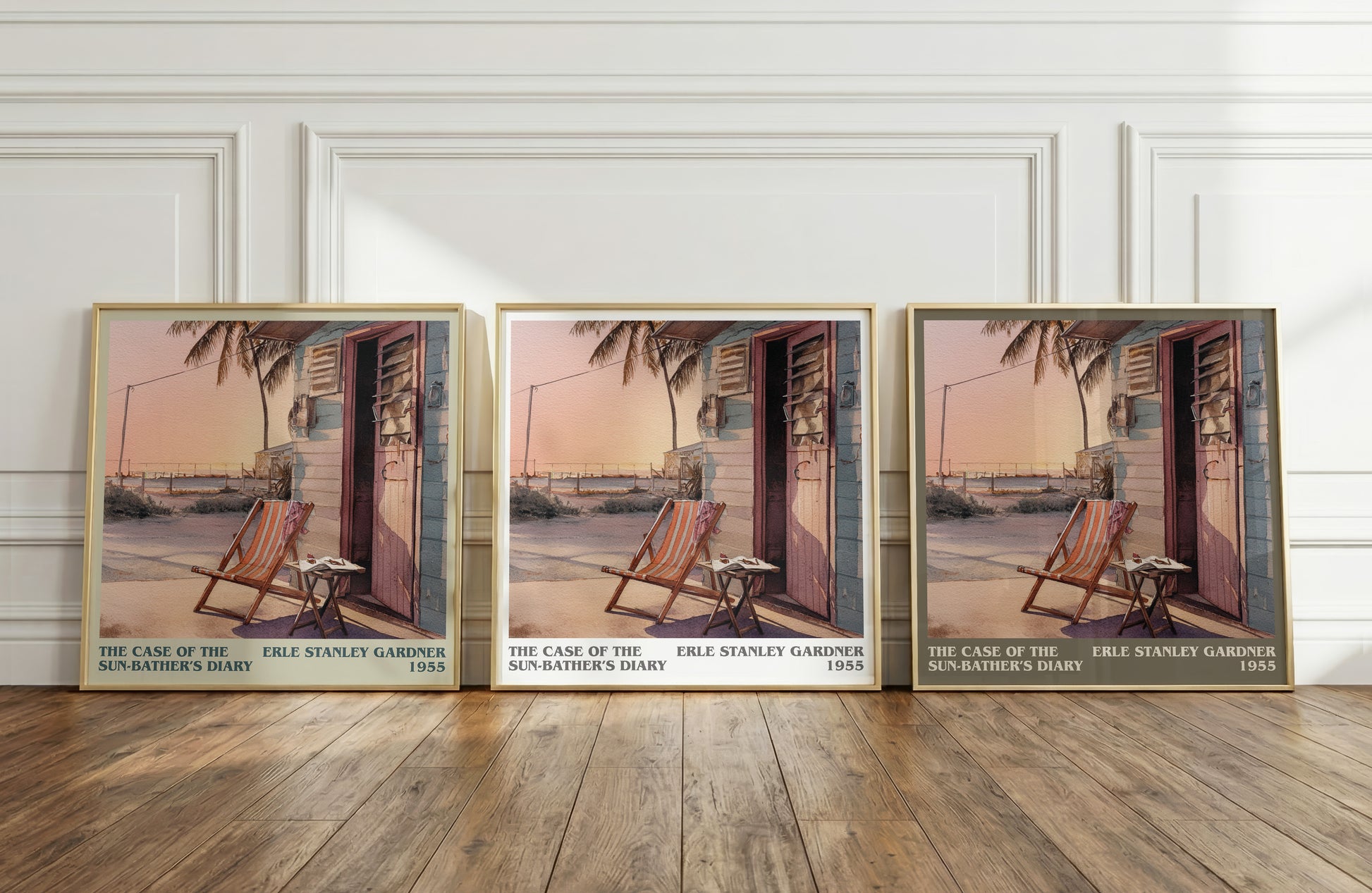 The Case of the Sun Bather's Diary literary print framed by window – literary home decor