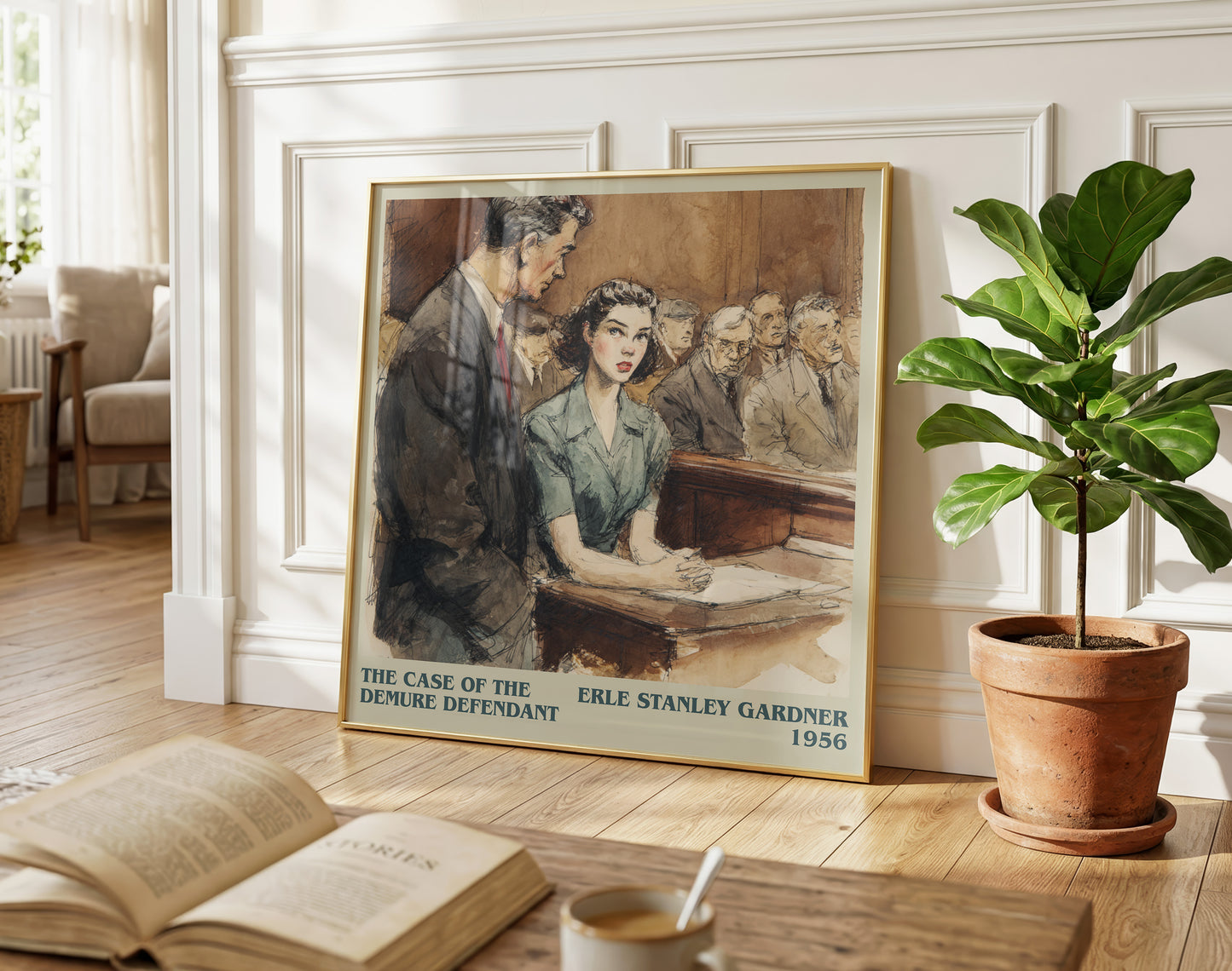 The Case of the Demure Defendant literary poster paired in gallery wall – literary art prints