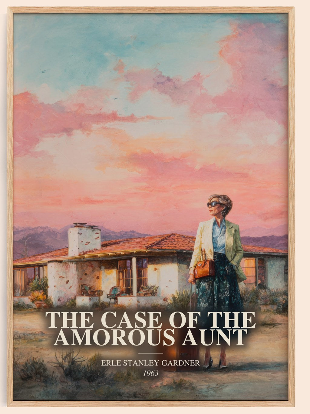 The Case Of The Amorous Aunt watercolour book poster by Erle Stanley Gardner – framed literary art print