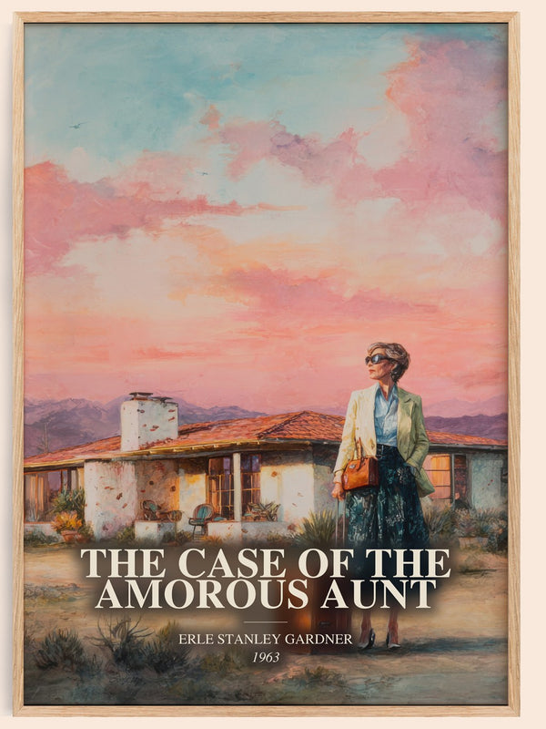 The Case Of The Amorous Aunt watercolour book poster by Erle Stanley Gardner – framed literary art print