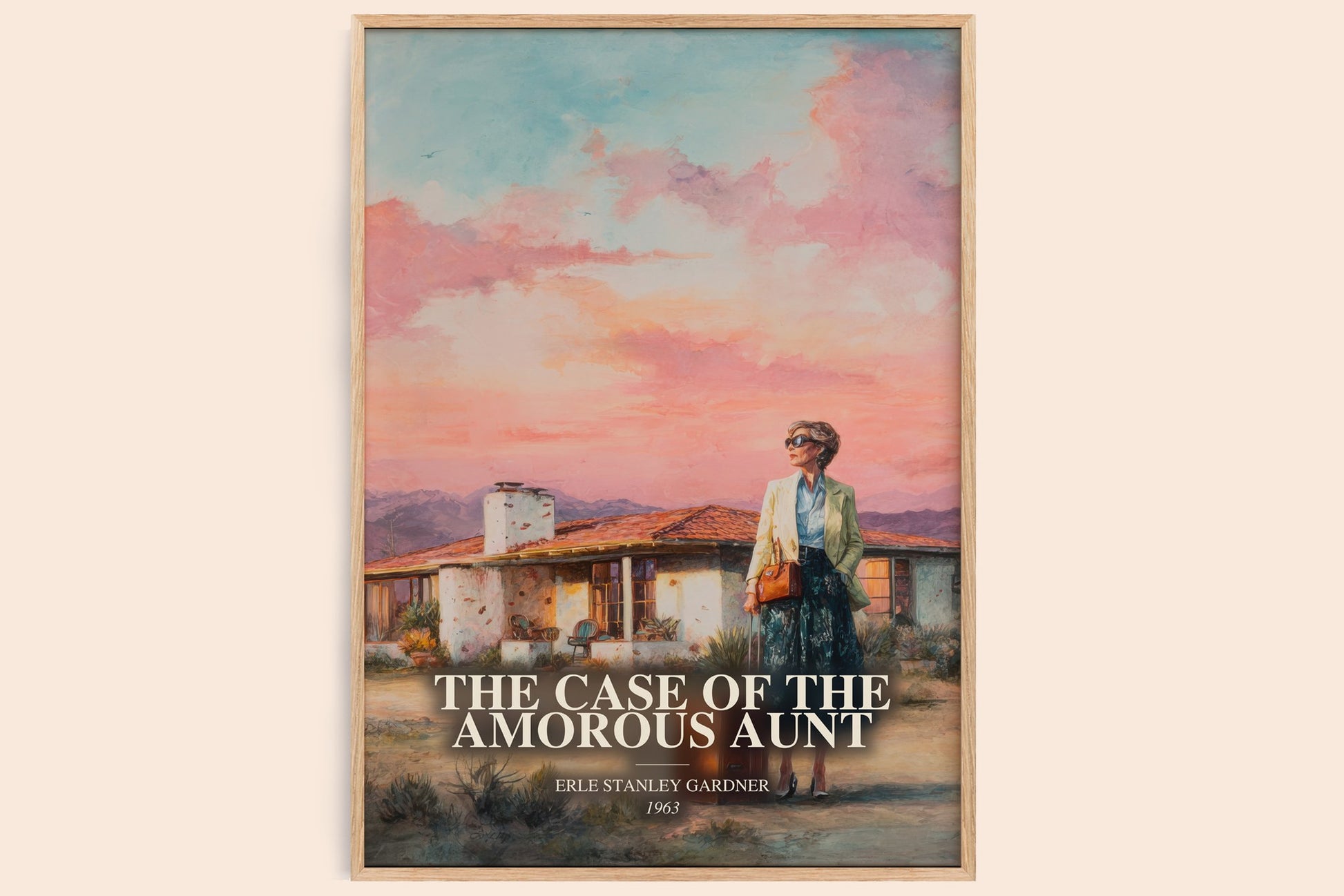 The Case Of The Amorous Aunt watercolour book poster by Erle Stanley Gardner – framed literary art print