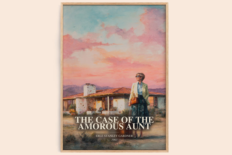 The Case Of The Amorous Aunt watercolour book poster by Erle Stanley Gardner – framed literary art print