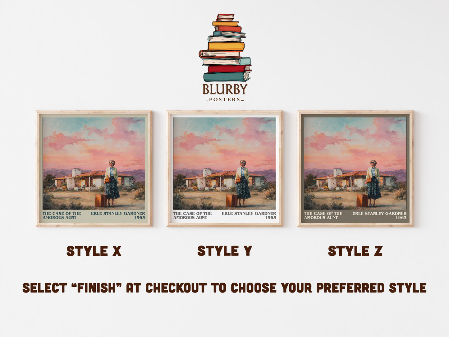 The Case of the Amorous Aunt literary art print colour and style options – Erle Stanley Gardner book art