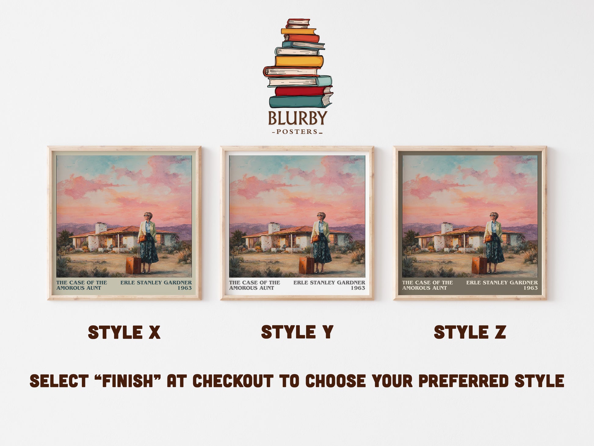 The Case of the Amorous Aunt literary art print colour and style options – Erle Stanley Gardner book art