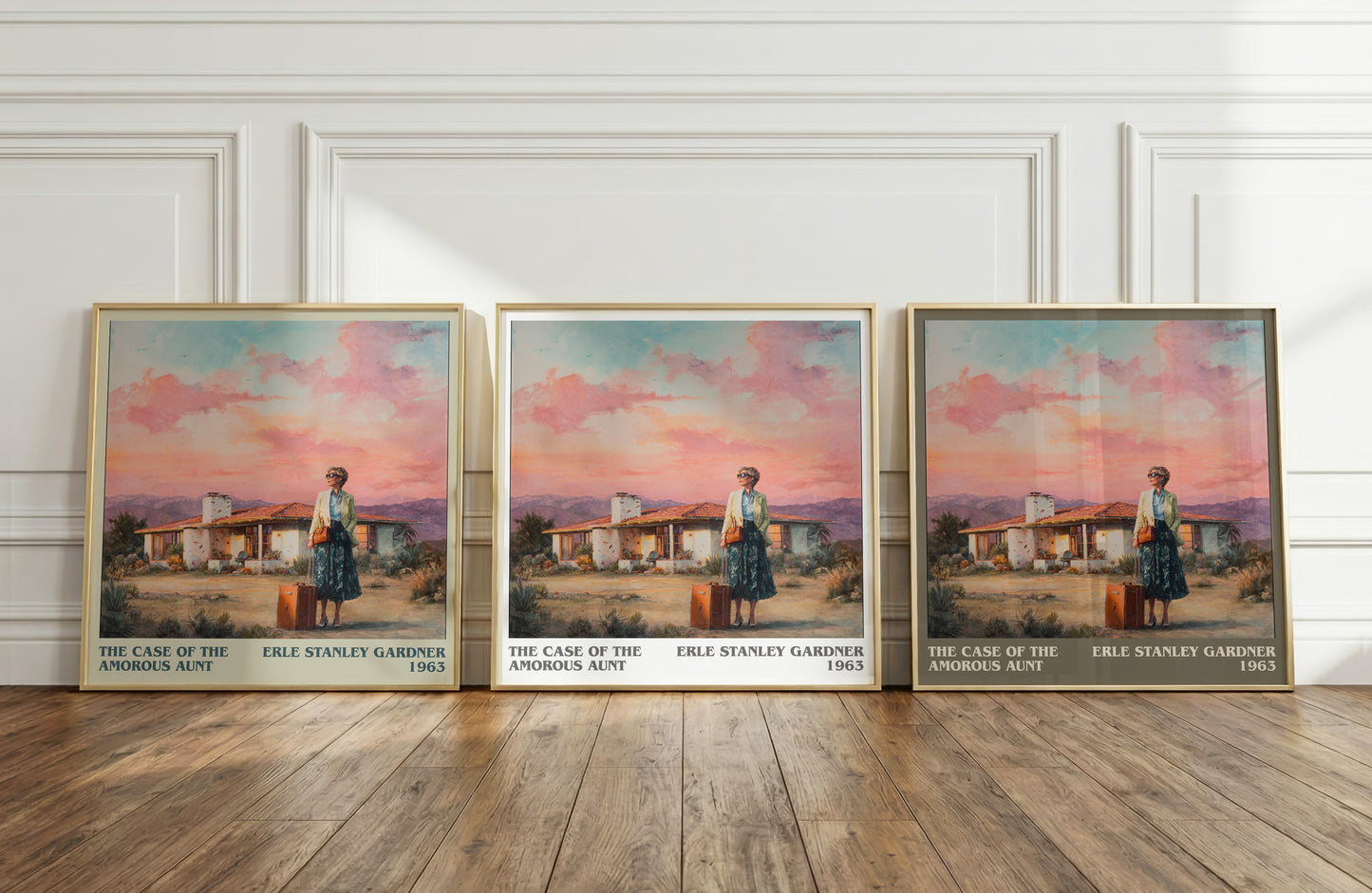 The Case of the Amorous Aunt literary print framed by window – literary home decor