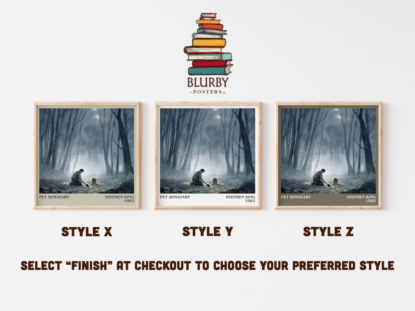 Pet Sematary literary art print colour and style options – Stephen King book art