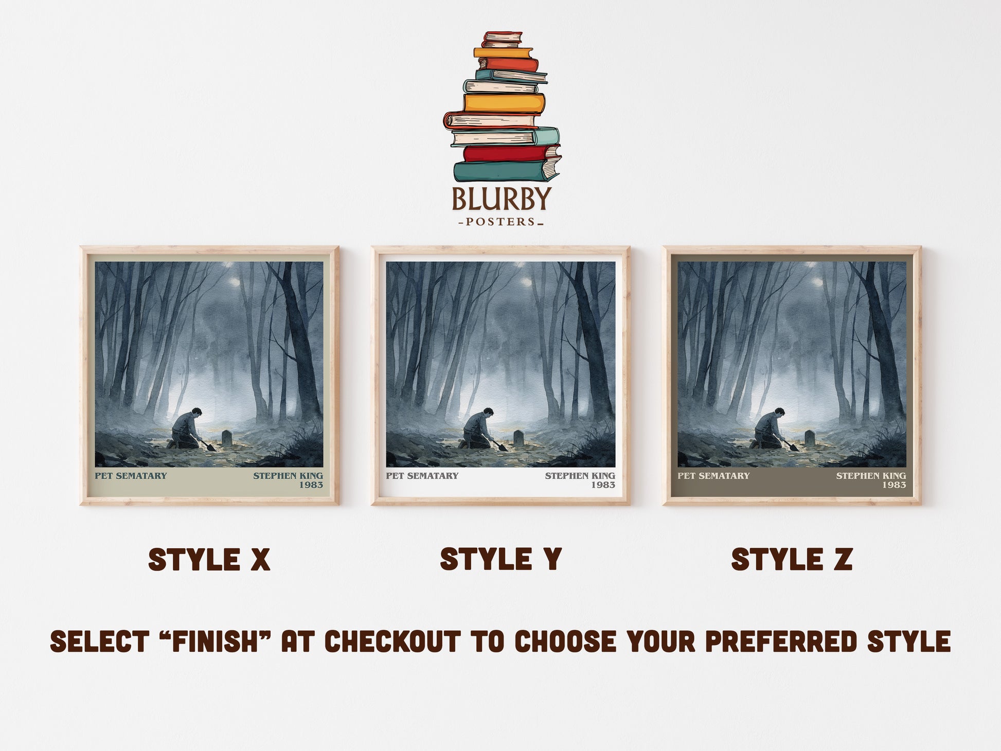 Pet Sematary literary art print colour and style options – Stephen King book art