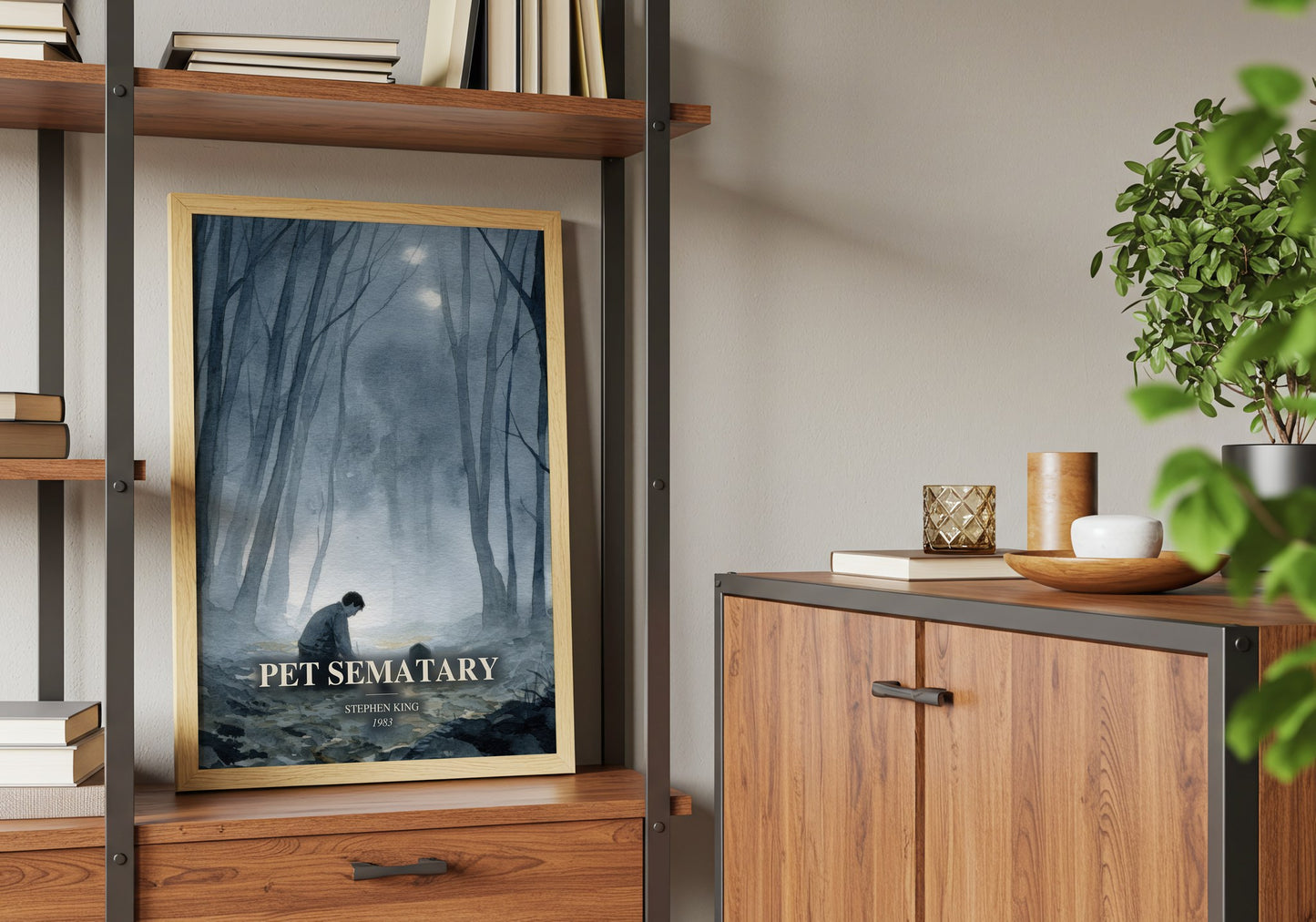 Pet Sematary book watercolour illustration paper finish options – matte satin gloss
