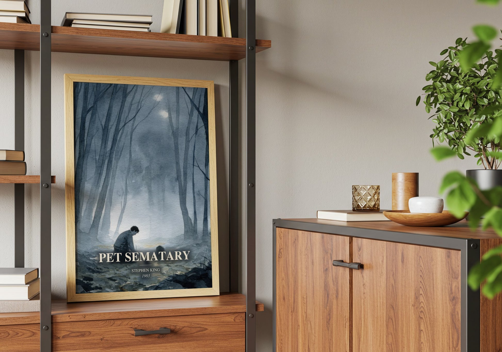 Pet Sematary book watercolour illustration paper finish options – matte satin gloss