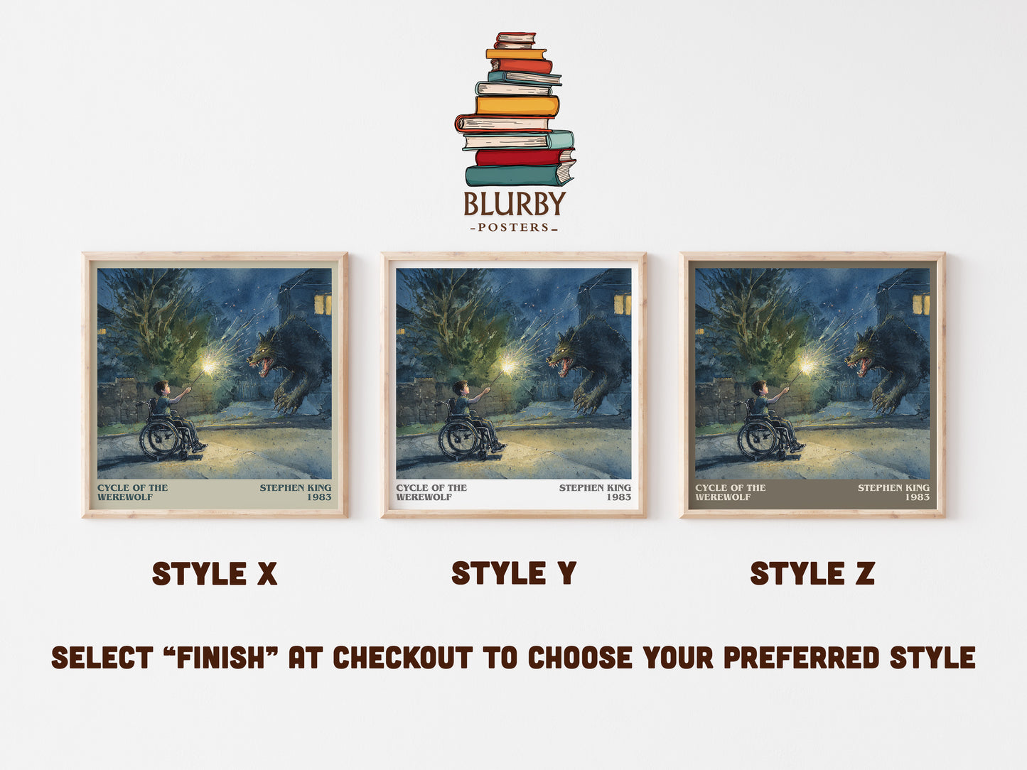 Cycle of the Werewolf literary art print colour and style options – Stephen King book art