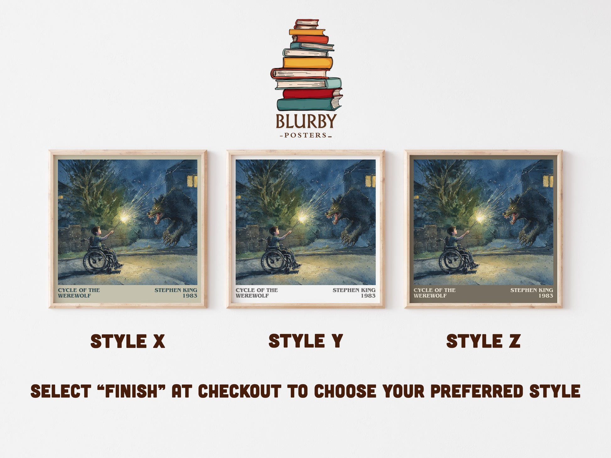 Cycle of the Werewolf literary art print colour and style options – Stephen King book art