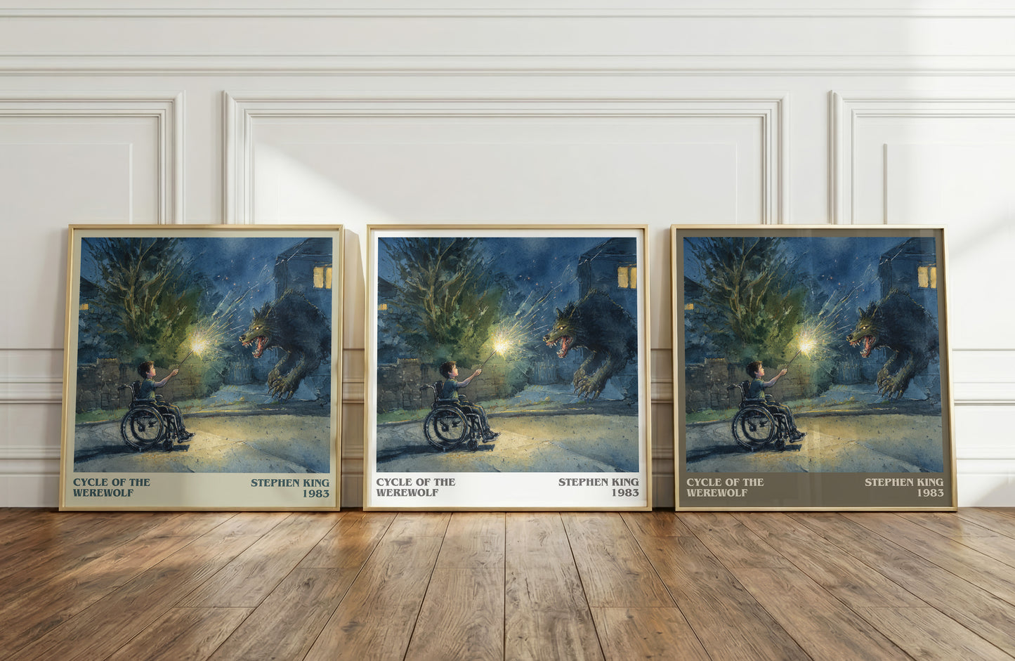 Cycle of the Werewolf literary print framed by window – literary home decor