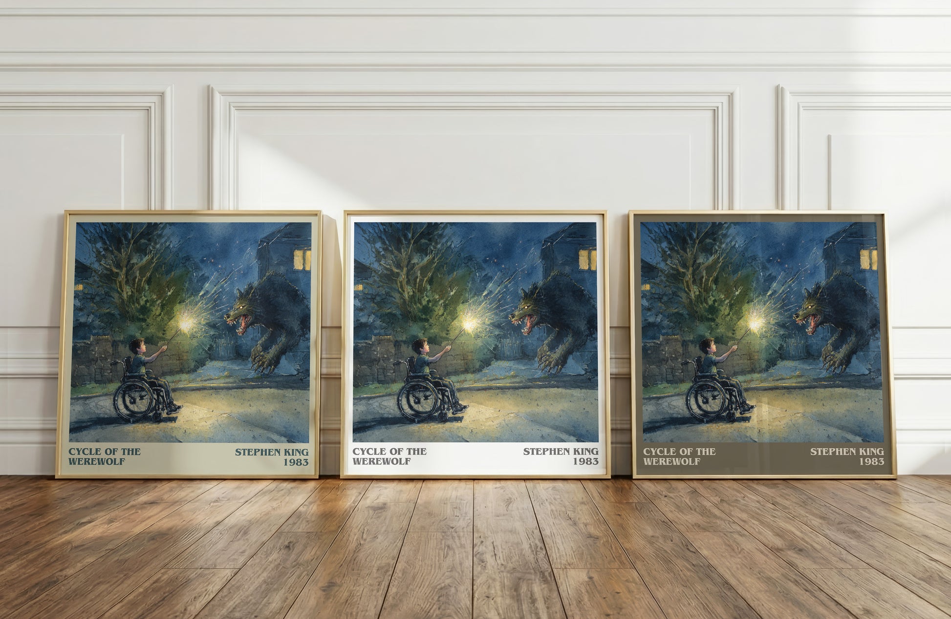 Cycle of the Werewolf literary print framed by window – literary home decor
