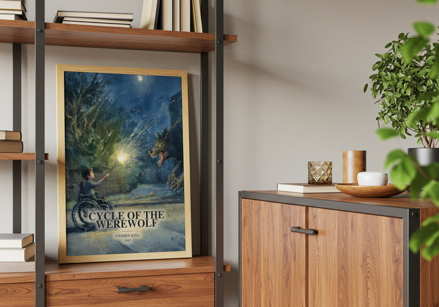 Cycle Of The Werewolf book watercolour illustration paper finish options – matte satin gloss