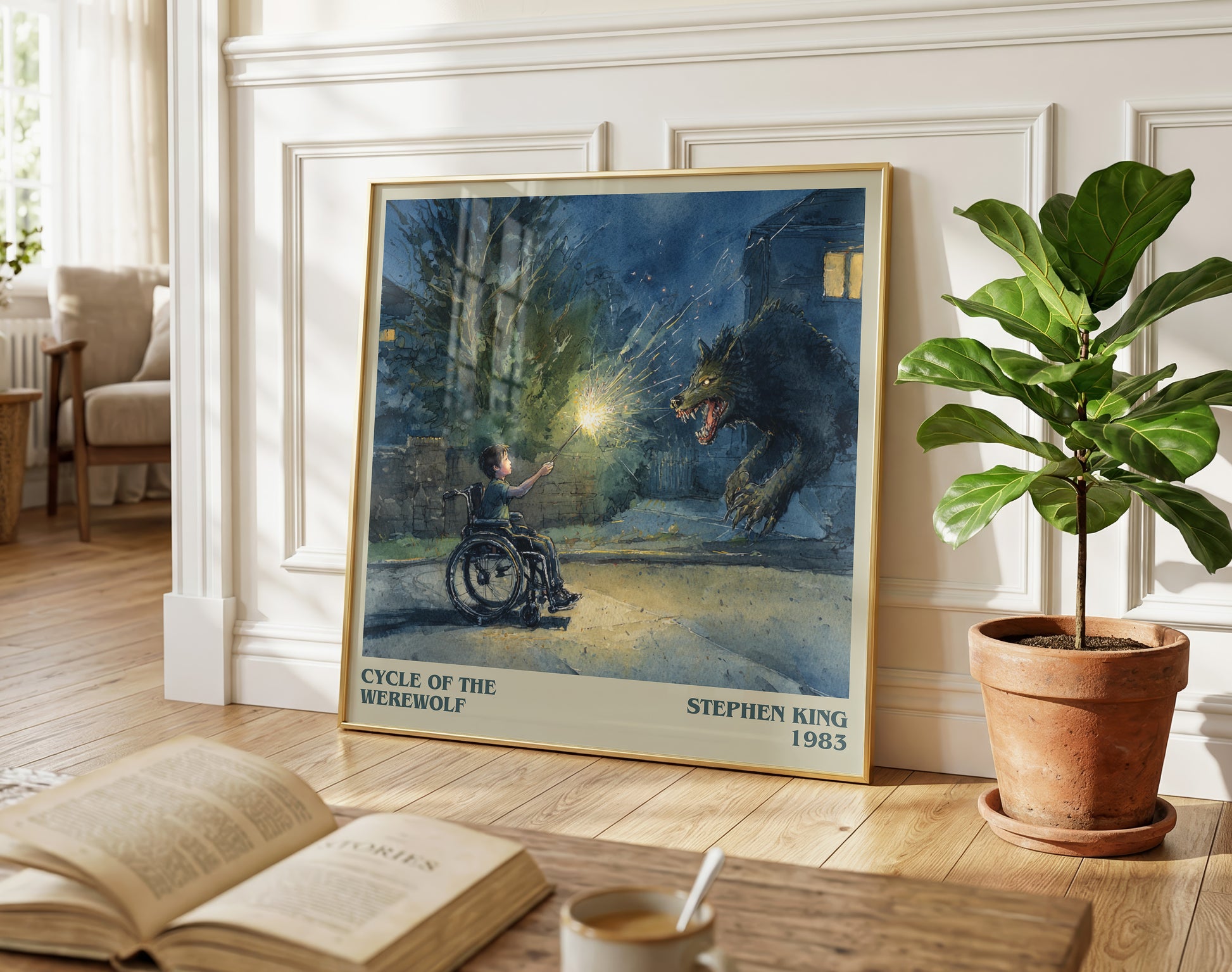 Cycle of the Werewolf literary poster paired in gallery wall – literary art prints