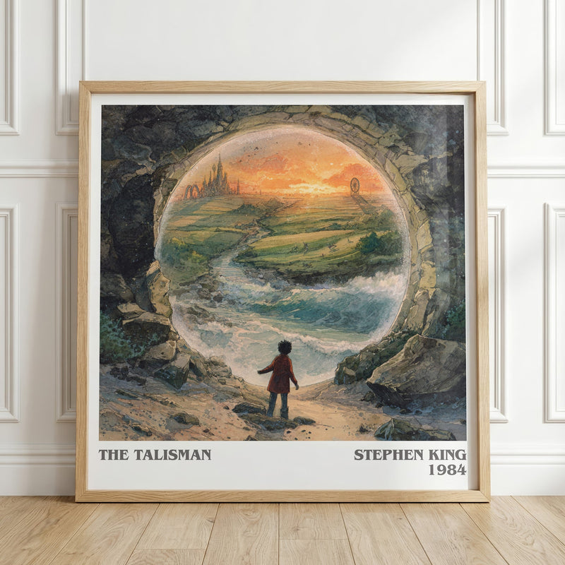 The Talisman literary print in frame leaning in hallway – horror wall art