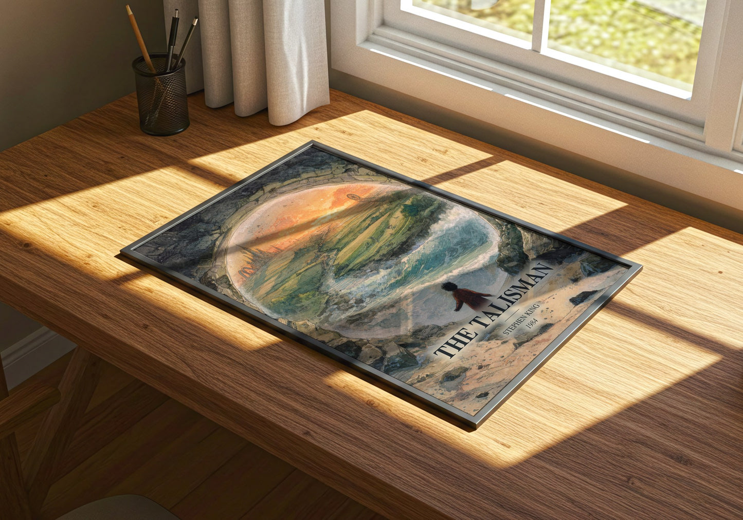 The Talisman watercolour book poster framed on wall – fantasy wall art