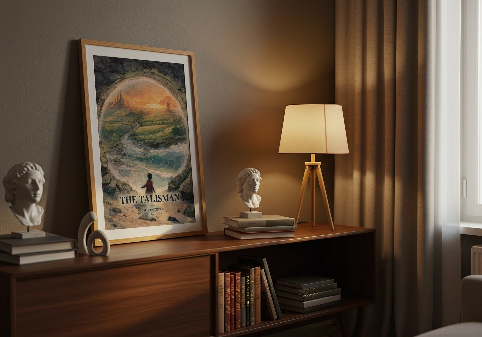 The Talisman watercolour print on bookshelf – Stephen King fan gift
