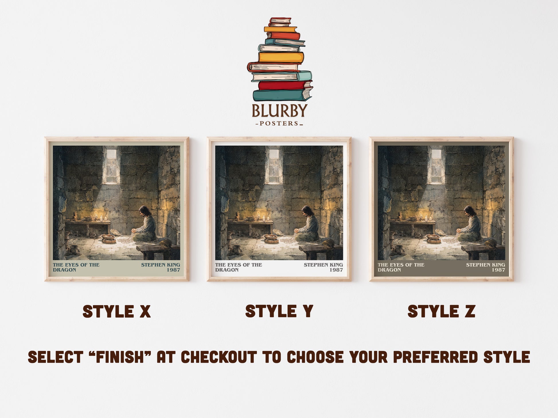 The Eyes Of The Dragon literary art print colour and style options – Stephen King book art
