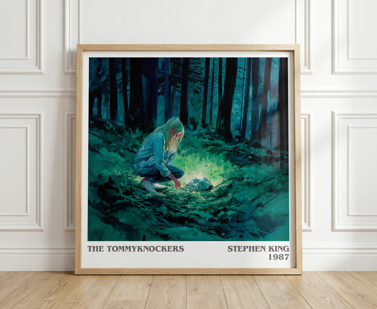 The Tommyknockers literary print in frame leaning in hallway – horror wall art
