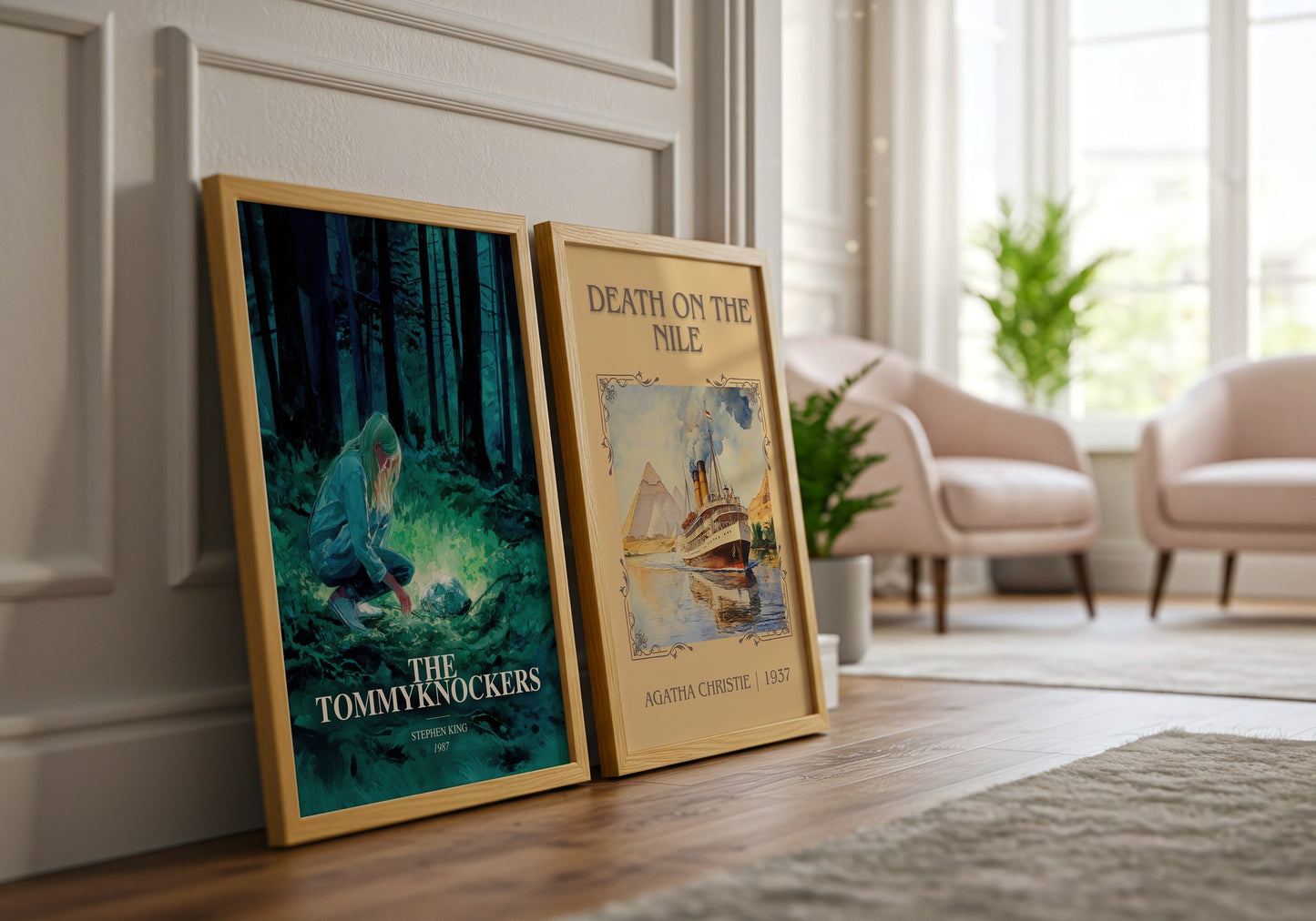 The Tommyknockers watercolour print framed by window – literary home decor