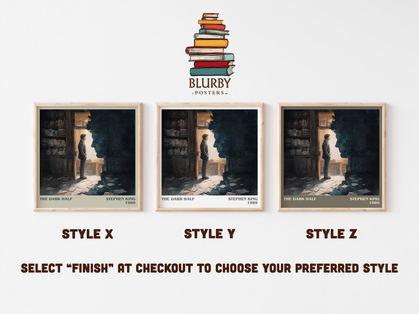 The Dark Half literary art print colour and style options – Stephen King book art