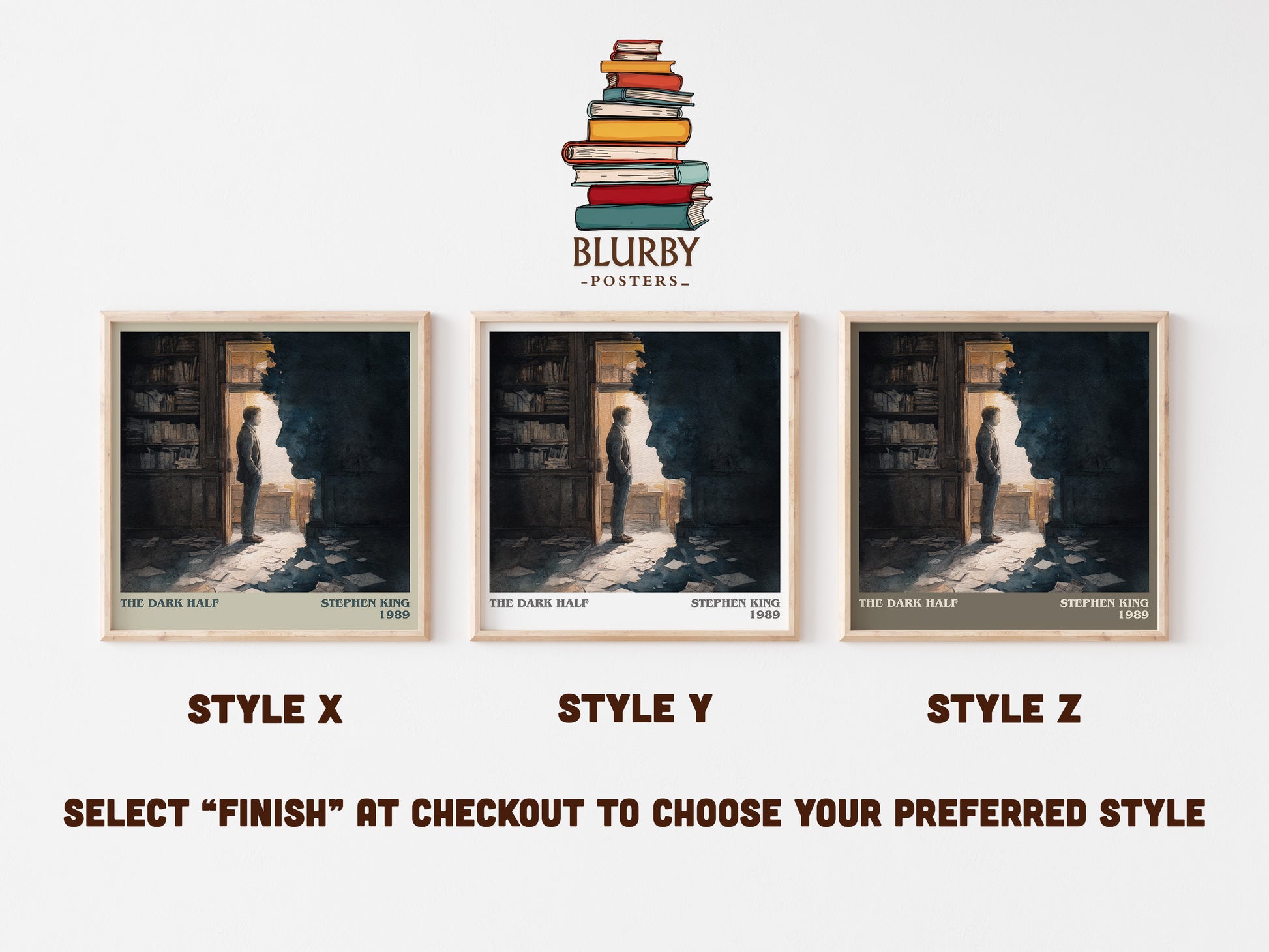 The Dark Half literary art print colour and style options – Stephen King book art