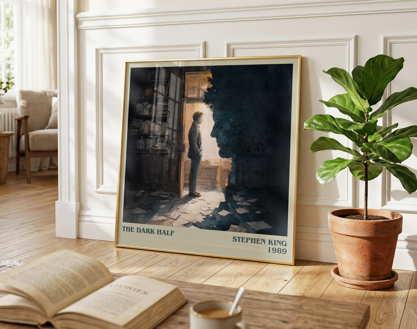 The Dark Half literary poster paired in gallery wall – literary art prints