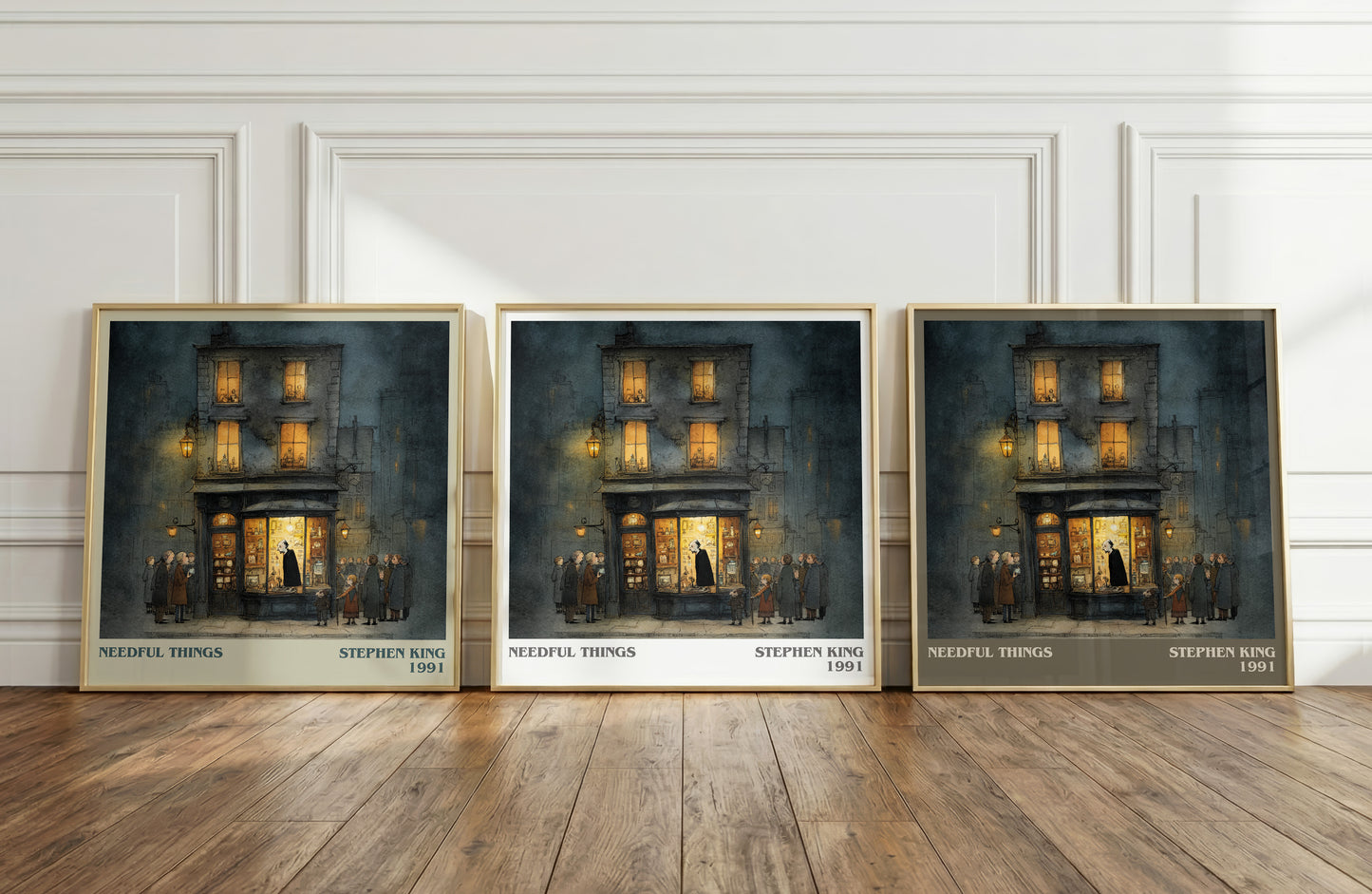 Needful Things literary print framed by window – literary home decor