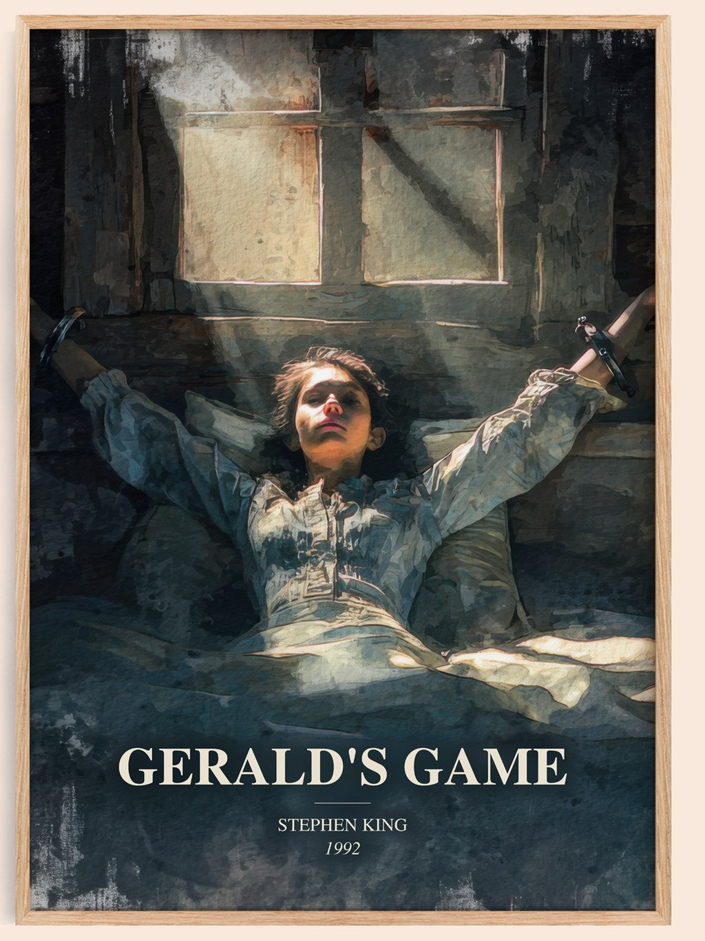 Gerald'S Game watercolour book poster by Stephen King – framed literary art print