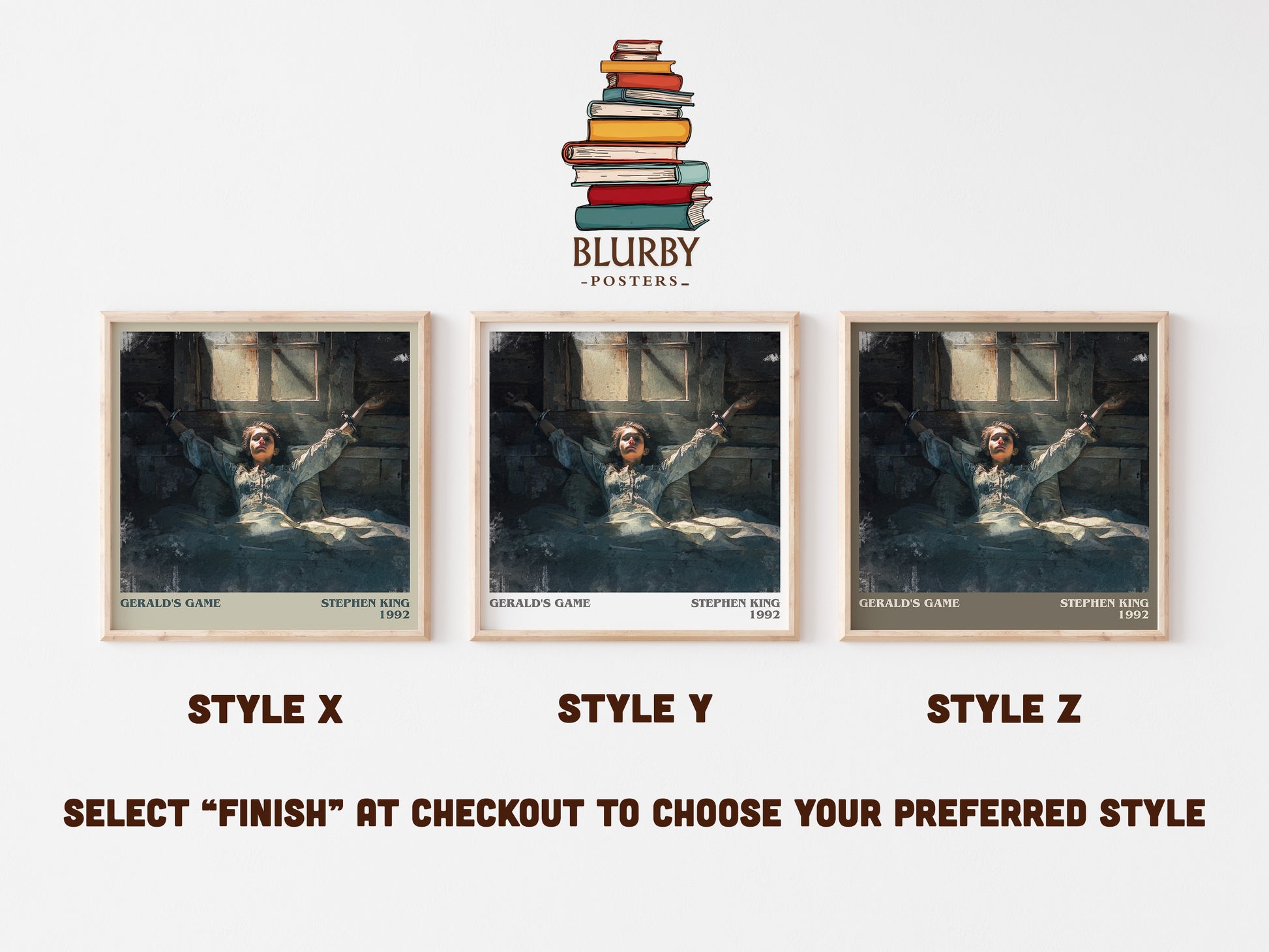 Gerald's Game literary art print colour and style options – Stephen King book art