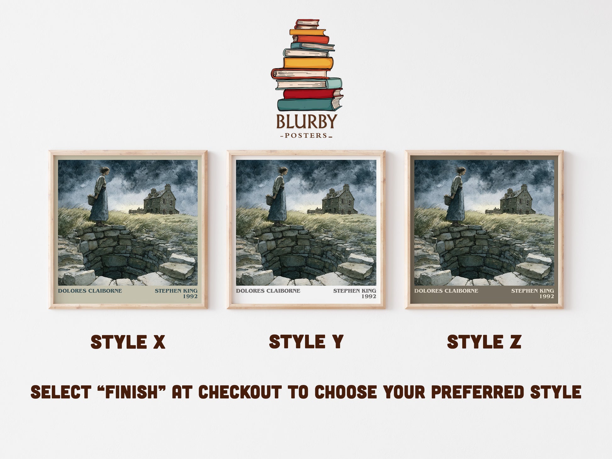Dolores Claiborne literary art print colour and style options – Stephen King book art