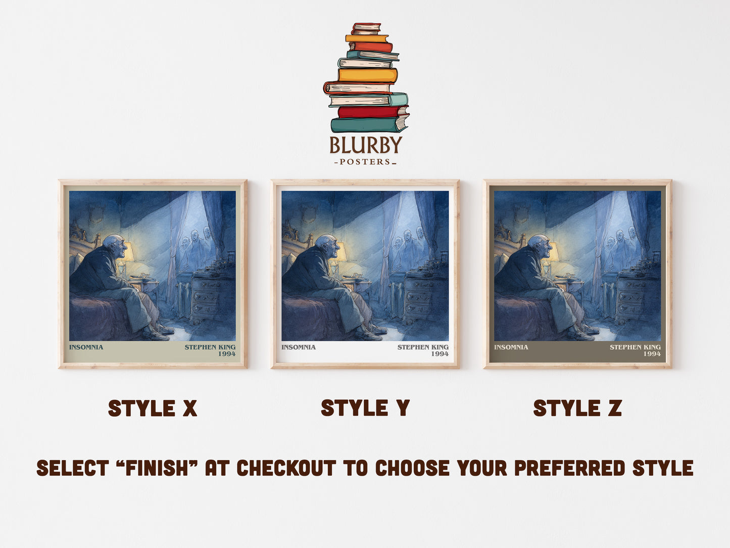 Insomnia literary art print colour and style options – Stephen King book art