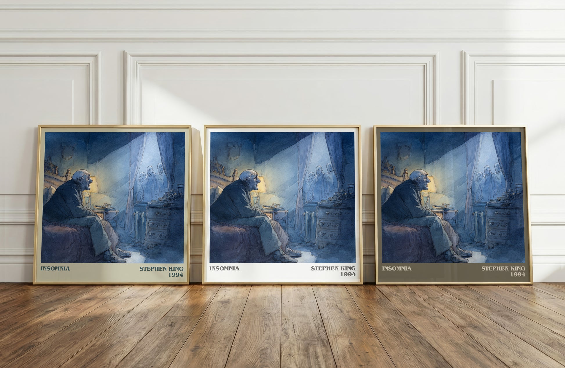 Insomnia literary print framed by window – literary home decor