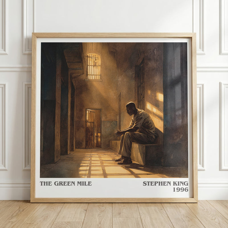 The Green Mile literary print in frame leaning in hallway – horror wall art