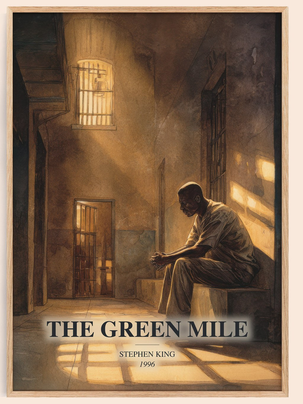 The Green Mile watercolour book poster by Stephen King – framed literary art print