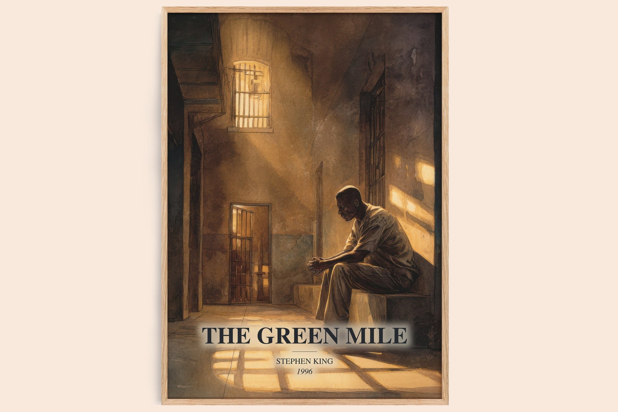 The Green Mile watercolour book poster by Stephen King – framed literary art print