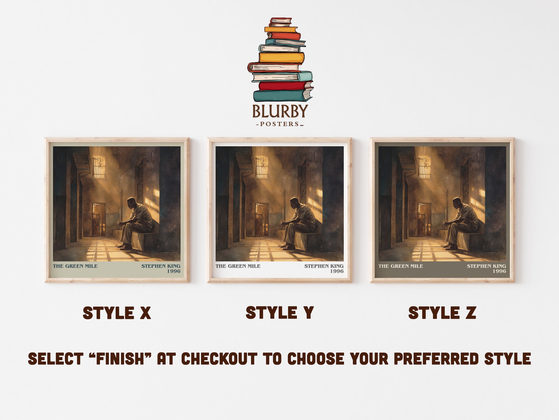 The Green Mile literary art print colour and style options – Stephen King book art