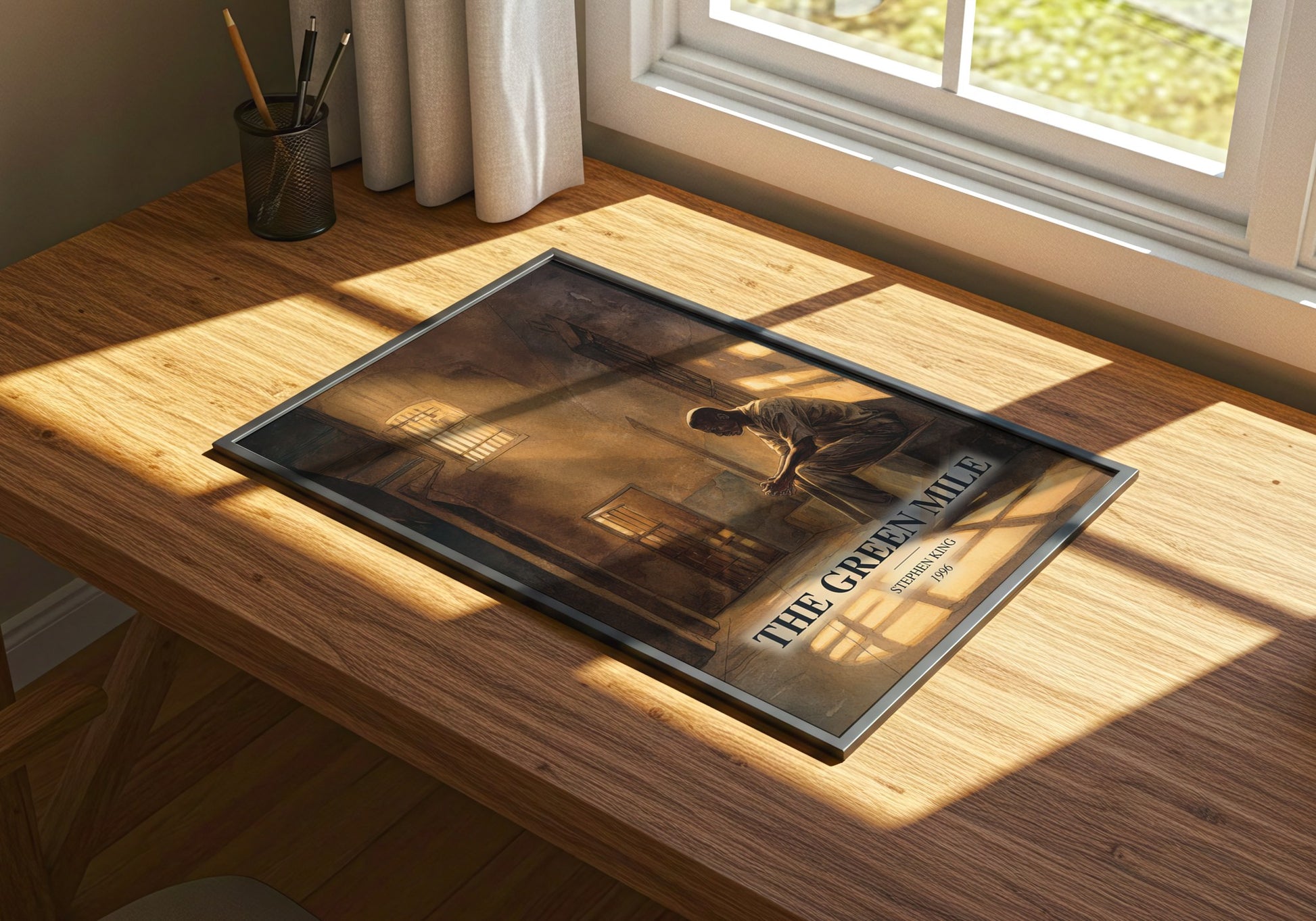 The Green Mile watercolour book poster framed on wall – horror wall art