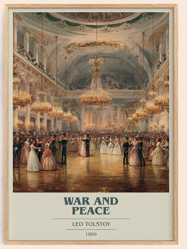 War and Peace Book Cover Poster by Leo Tolstoi