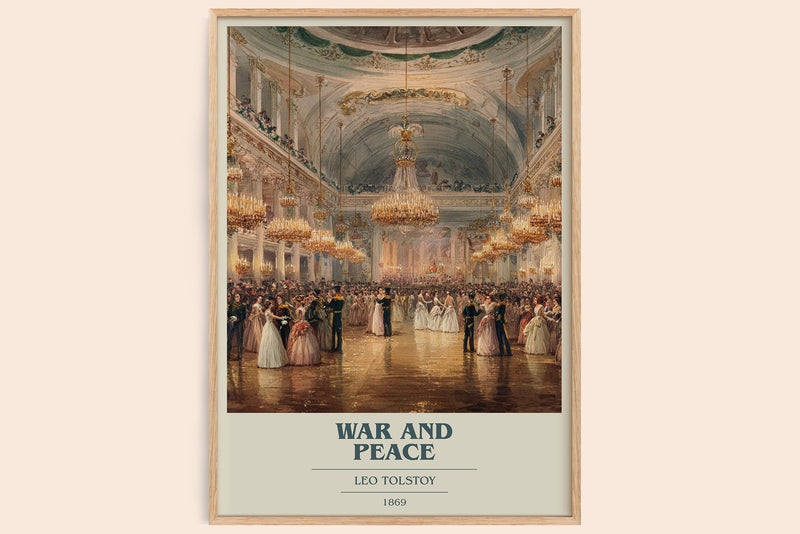 War and Peace Book Cover Poster by Leo Tolstoi (Modern Minimalist style)