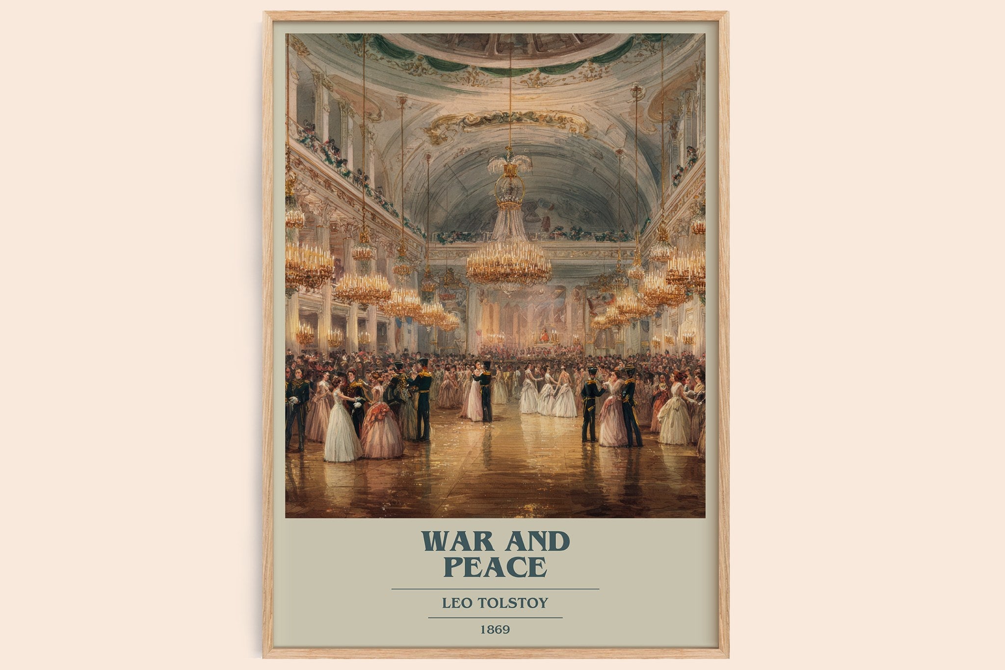 War and Peace Book Cover Poster by Leo Tolstoi