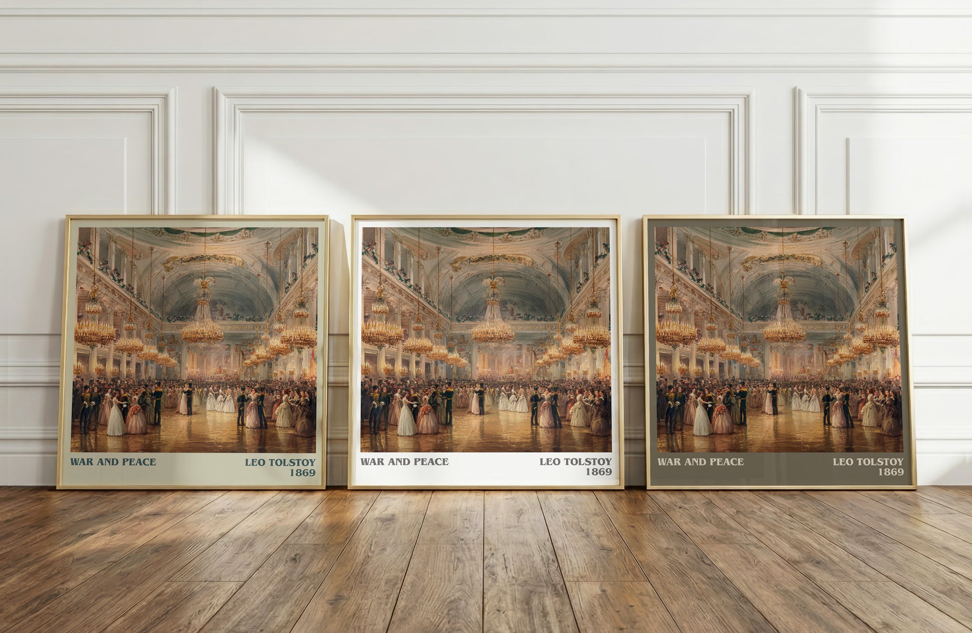 War and Peace literary print framed by window – literary home decor