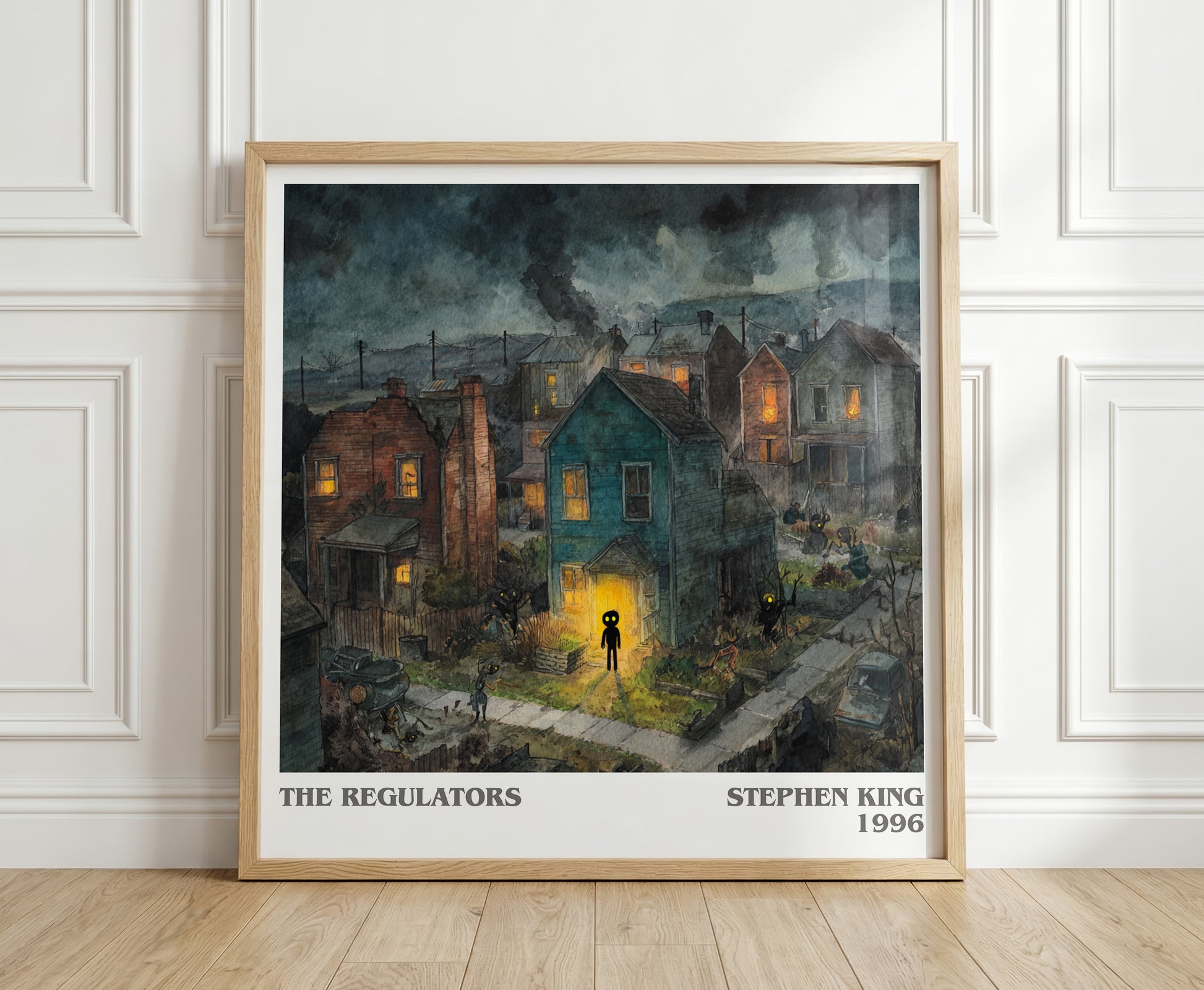 The Regulators literary print in frame leaning in hallway – horror wall art