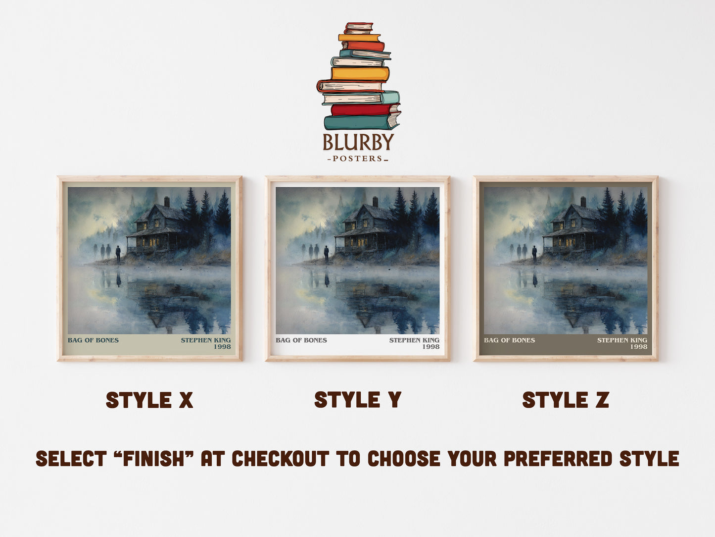Bag of Bones literary art print colour and style options – Stephen King book art