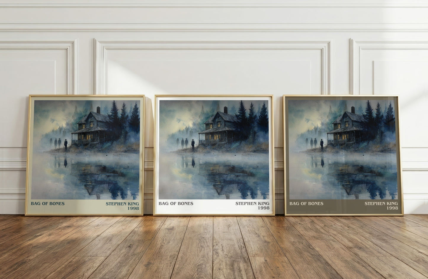 Bag of Bones literary print framed by window – literary home decor