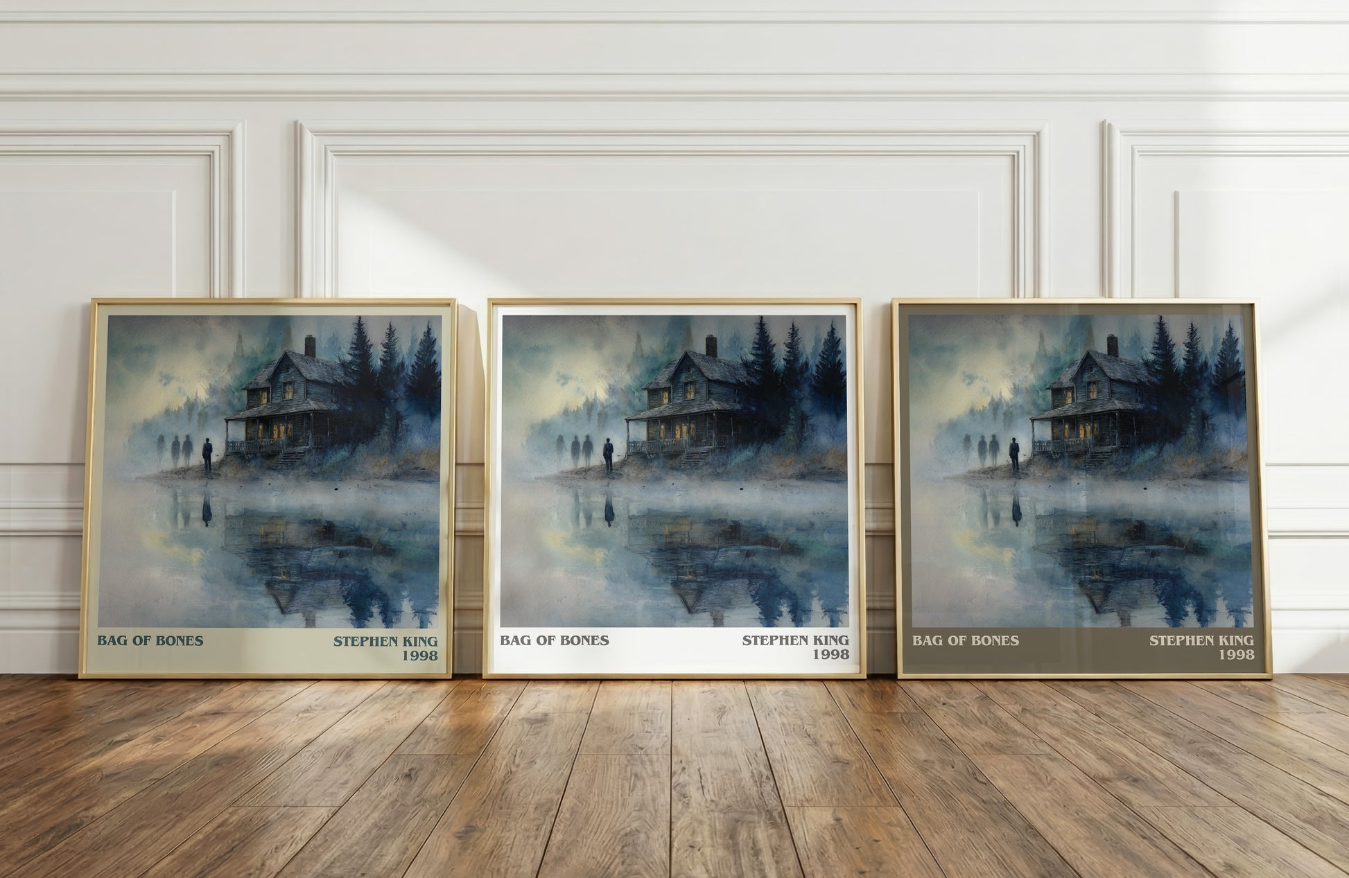 Bag of Bones literary print framed by window – literary home decor