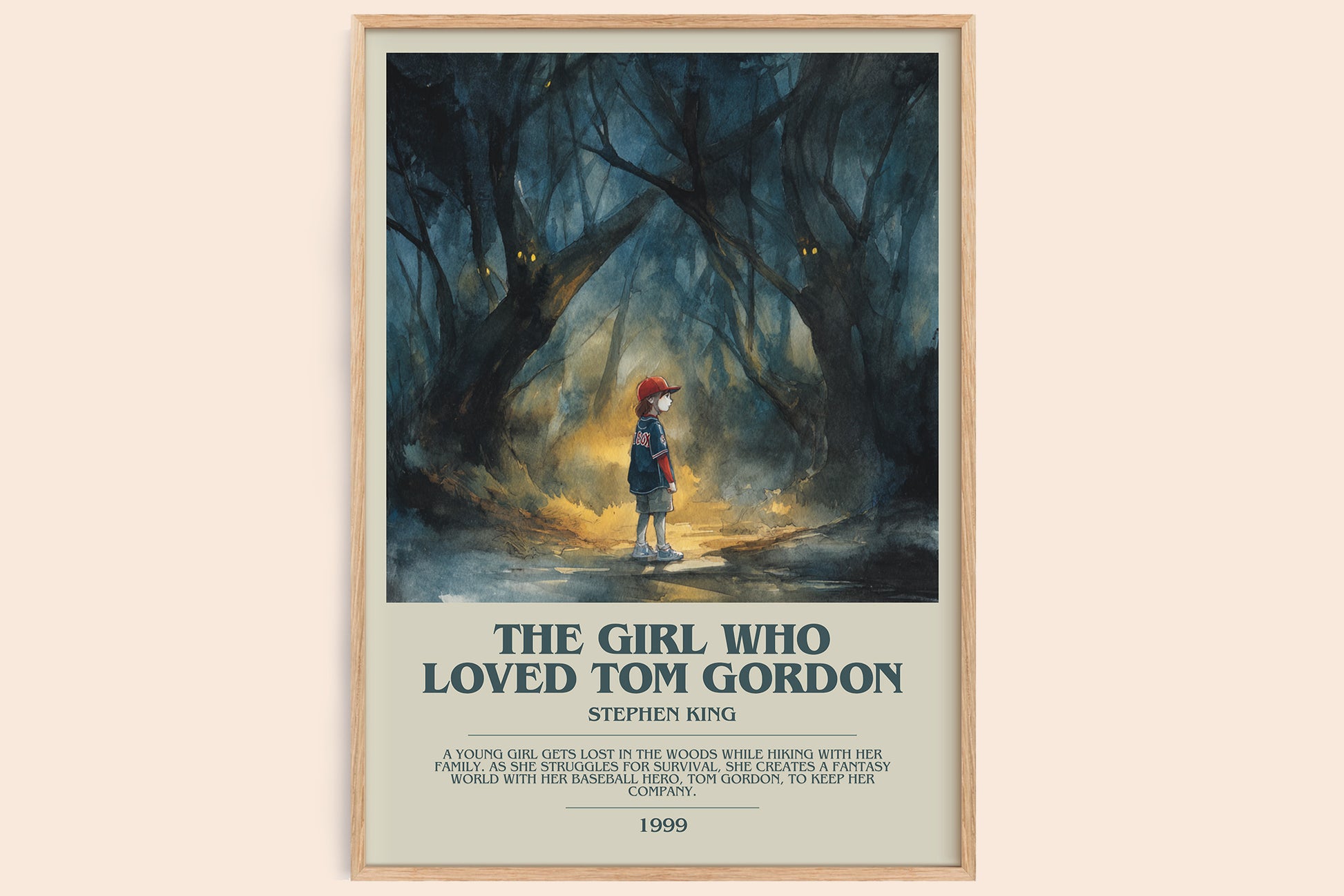 The Girl Who Loved Tom Gordon bookish book poster by Stephen King – framed literary art print